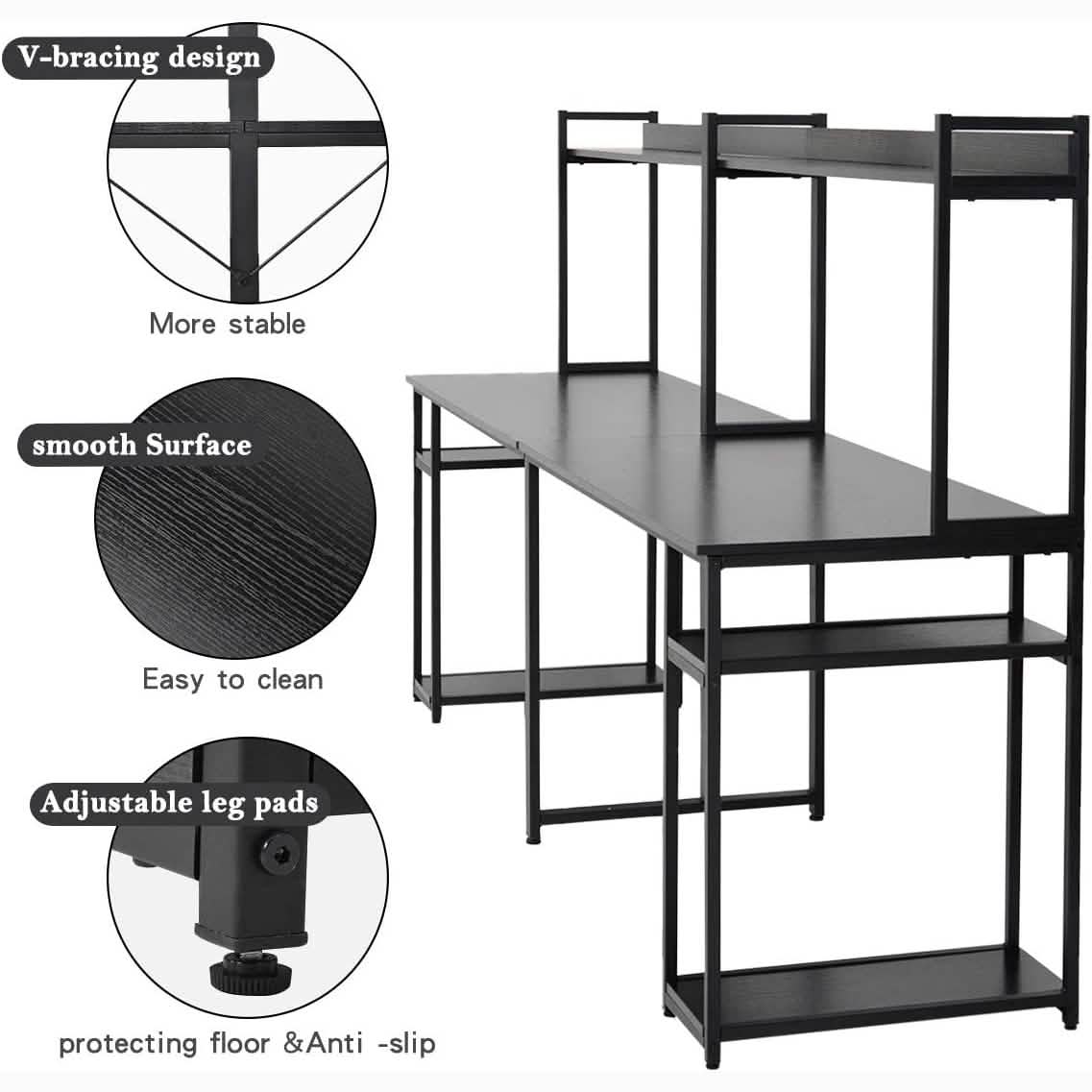 94.6 Inch Modern Two Person Computer Desk Computer Accessories - DailySale