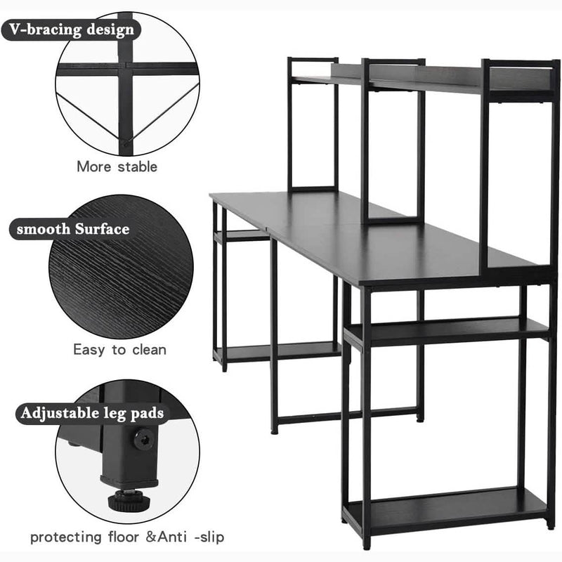 94.6 Inch Modern Two Person Computer Desk Computer Accessories - DailySale