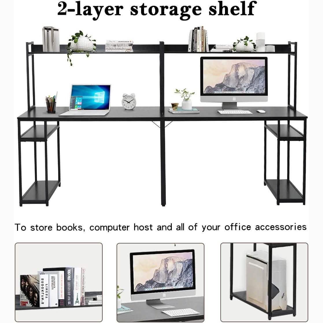 94.6 Inch Modern Two Person Computer Desk Computer Accessories - DailySale