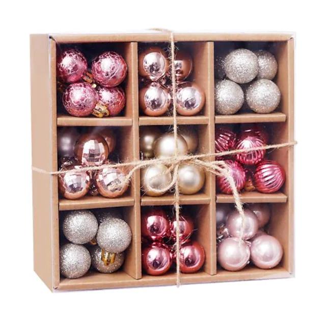 99-Piece: Christmas Balls Ornaments for Christmas Tree Gift Box Set Holiday Decor & Apparel Pink - DailySale