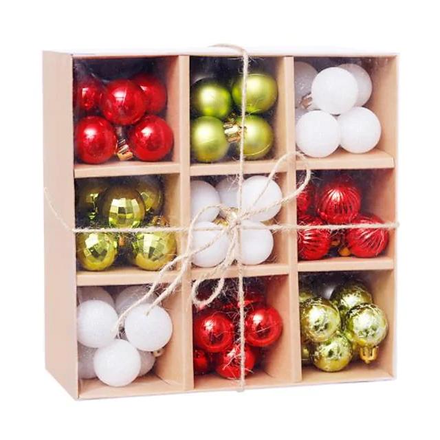 99-Piece: Christmas Balls Ornaments for Christmas Tree Gift Box Set Holiday Decor & Apparel Red/Green - DailySale