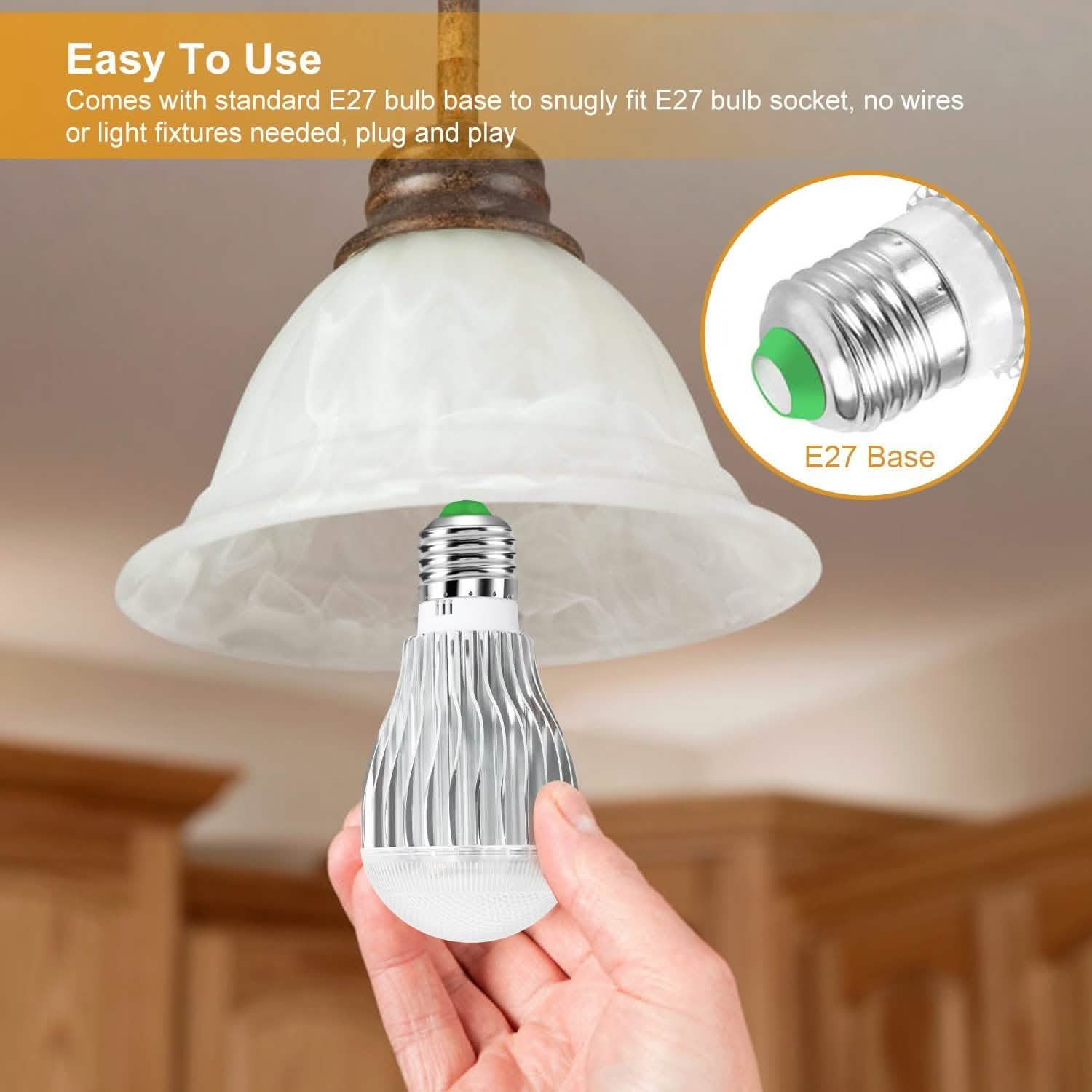 9W LED Light Bulb E27 RGB Lamp Lighting & Decor - DailySale