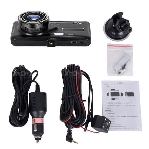 A6T 4-Inch 170° Wide Angle Full HD 1080P Car DVR Dual Lens Dash Cam Rear View Camera Video Recorder with Touch Screen Automotive - DailySale