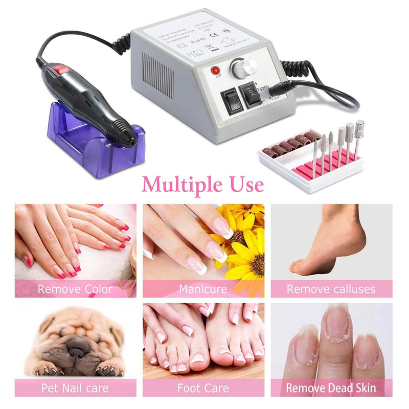 Acrylic Nail Drill Machine 20000RPM with 6 Bits Cuticle Grinder Kit Beauty & Personal Care - DailySale