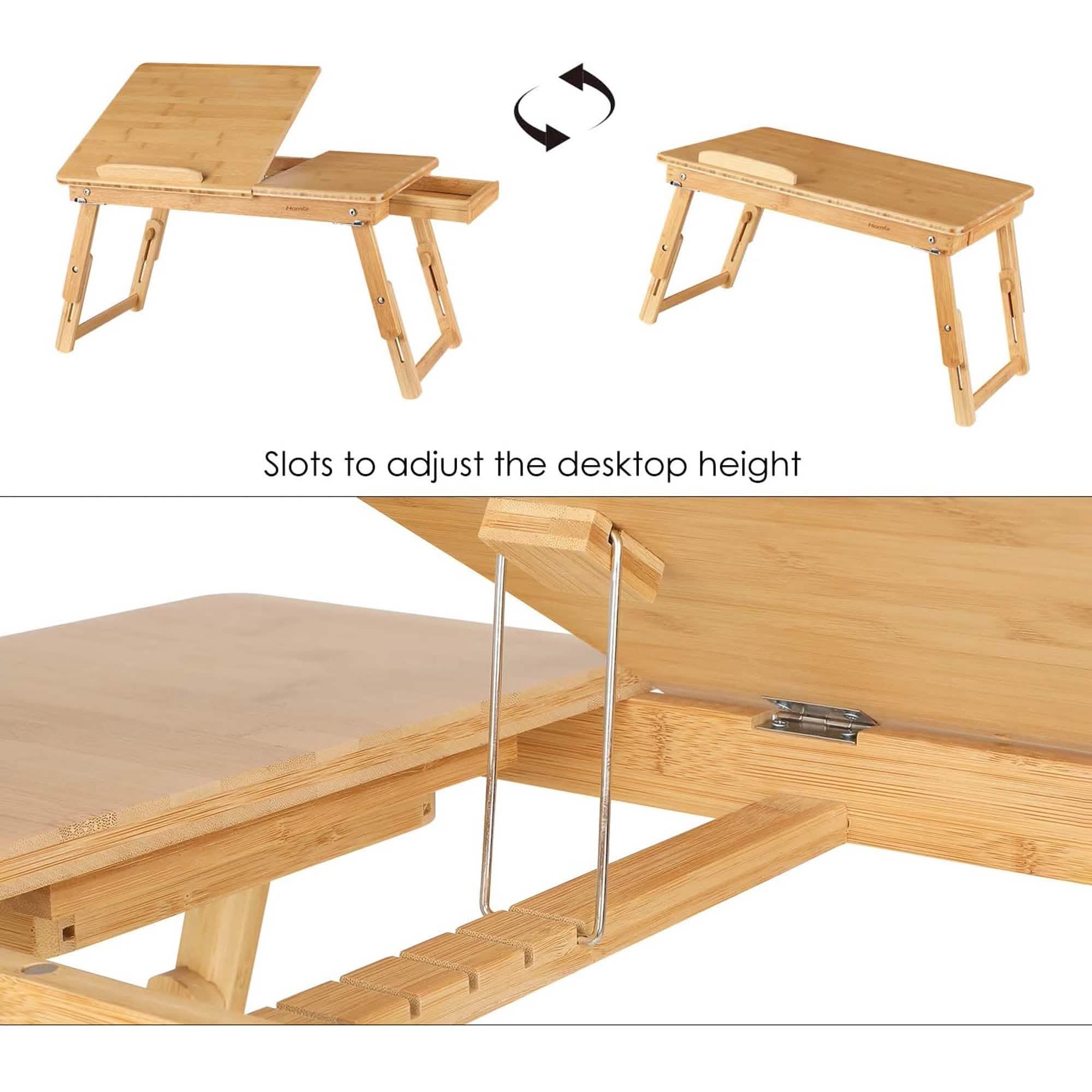 Adjustable Bamboo Laptop Desk Computer Accessories - DailySale
