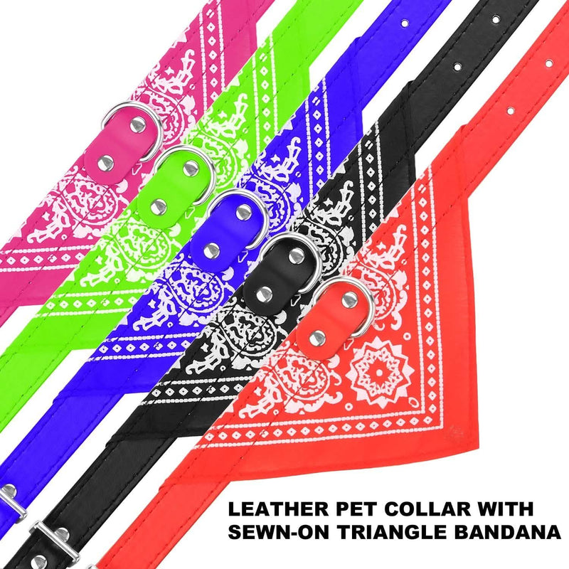 Adjustable Bandana Leather Pet Collar Pet Supplies - DailySale