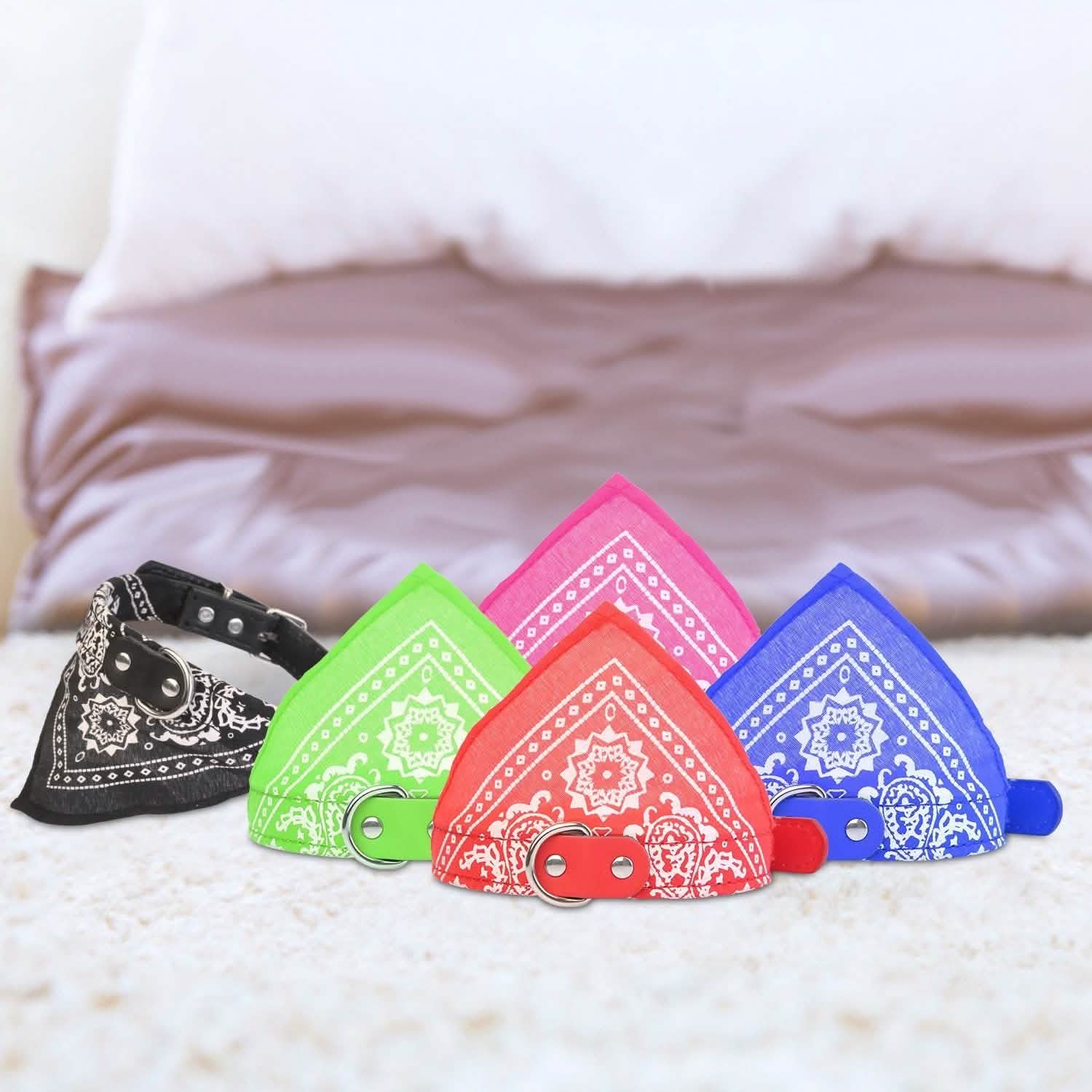 Adjustable Bandana Leather Pet Collar Pet Supplies - DailySale