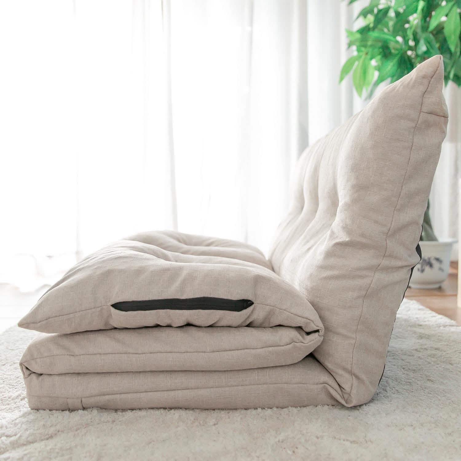 Adjustable Fabric Folding Chaise Lounge Sofa Floor Couch and Sofa Furniture & Decor - DailySale