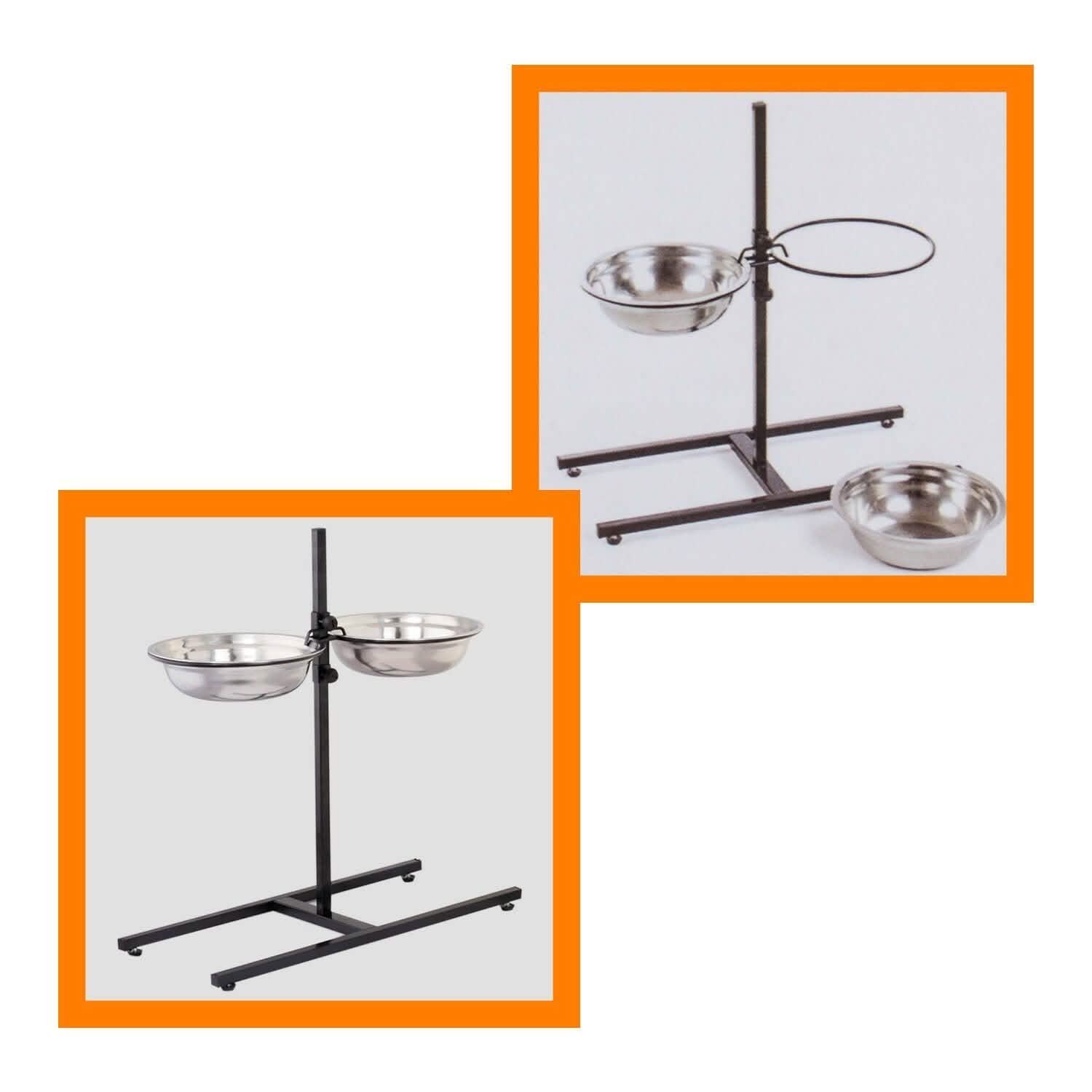 Adjustable Metal Pet Dog Feeder Bowls Elevated Stainless Steel Double Bowl Dish Pet Supplies - DailySale