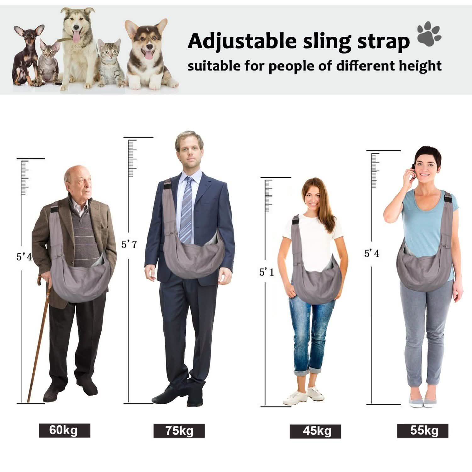 Adjustable Pet Sling Carrier Pet Supplies - DailySale