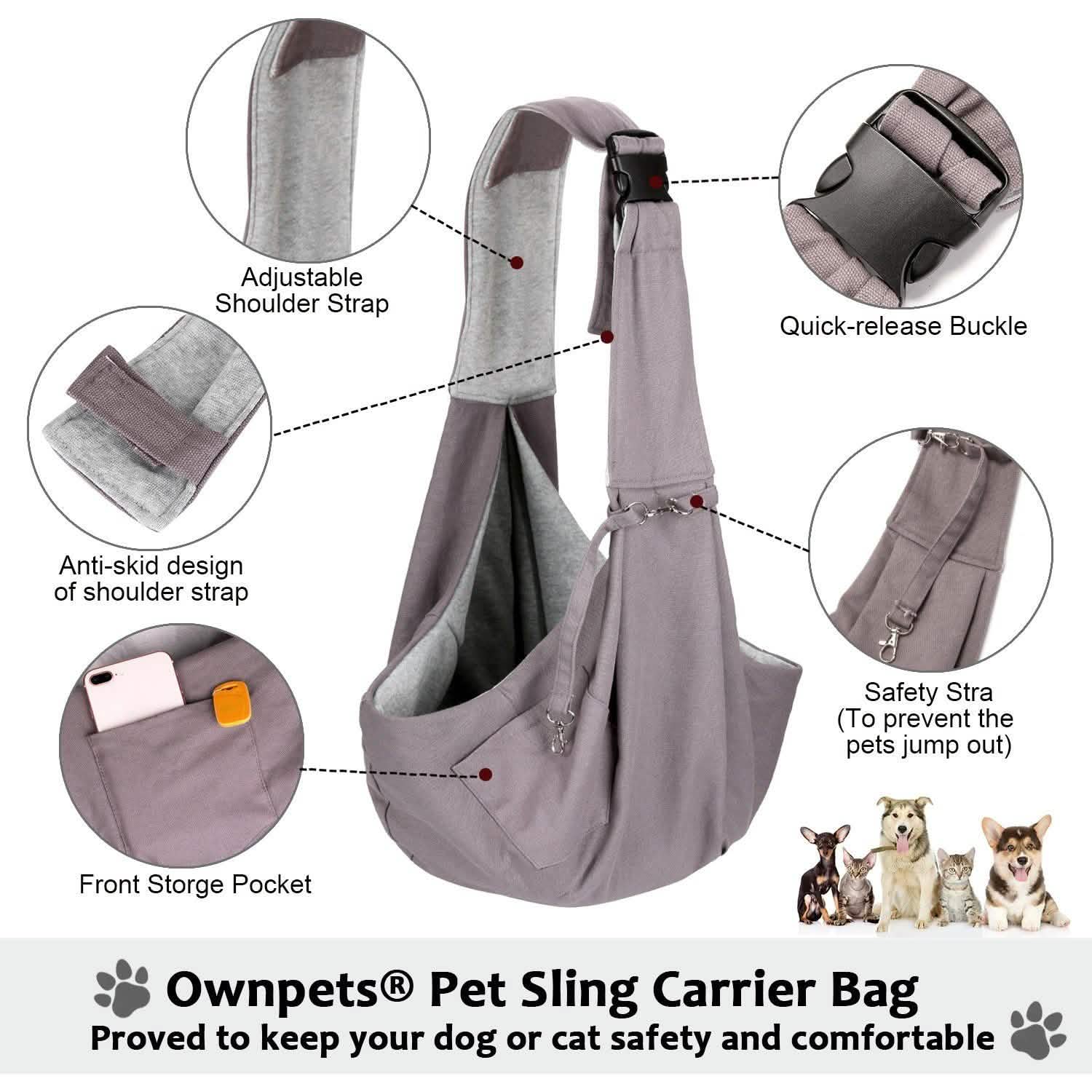 Adjustable Pet Sling Carrier Pet Supplies - DailySale