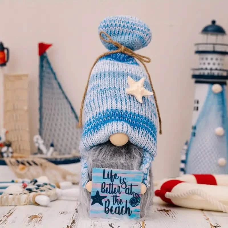 Adorable Ocean Gnome Plush Doll Furniture & Decor Life is better at the beach - DailySale