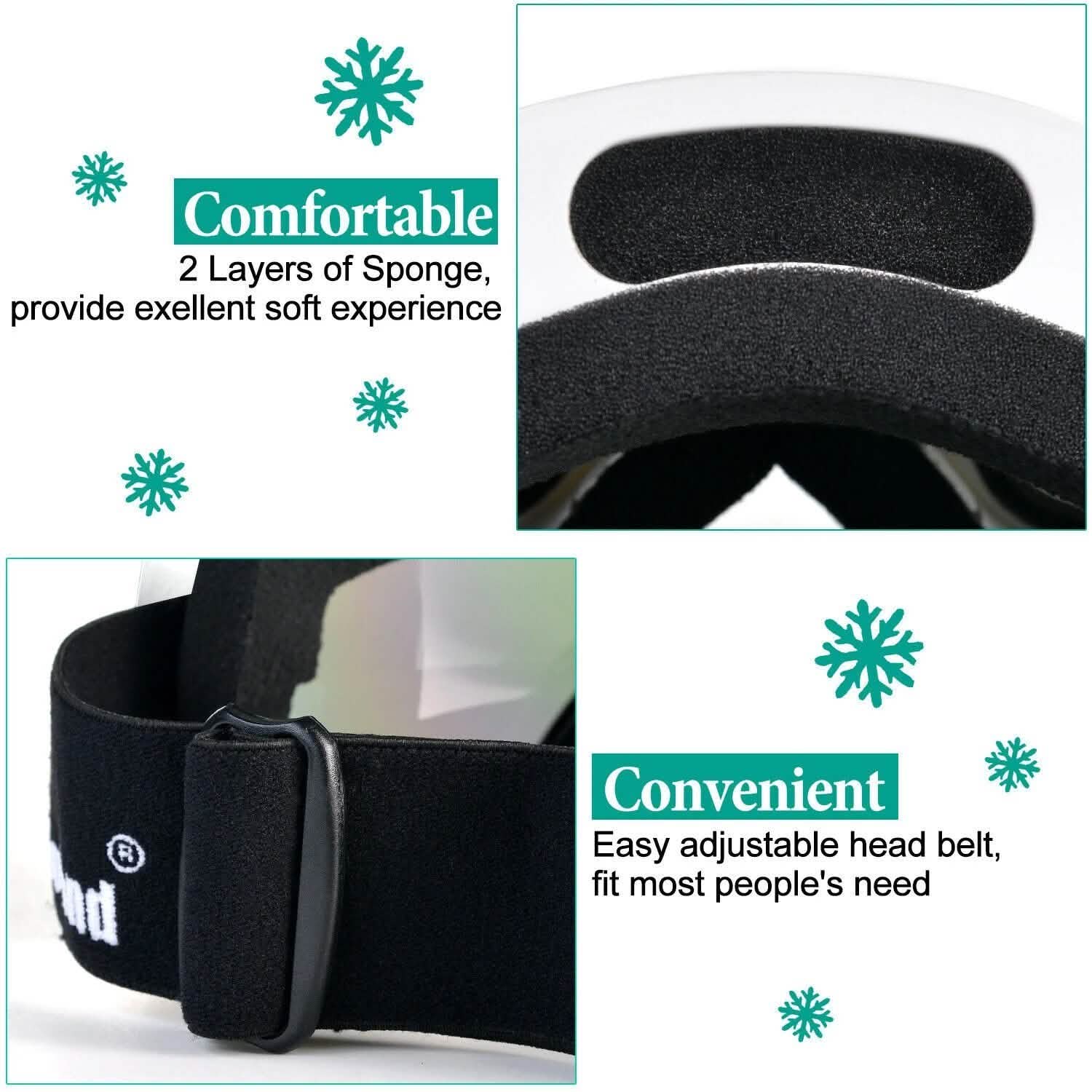 Adult Winter Ski Goggles Double Lens Eyewear Sunglasses Sports & Outdoors - DailySale