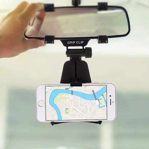 Aduro Grip-Clip Universal Rearview Mirror Phone Mount Automotive - DailySale