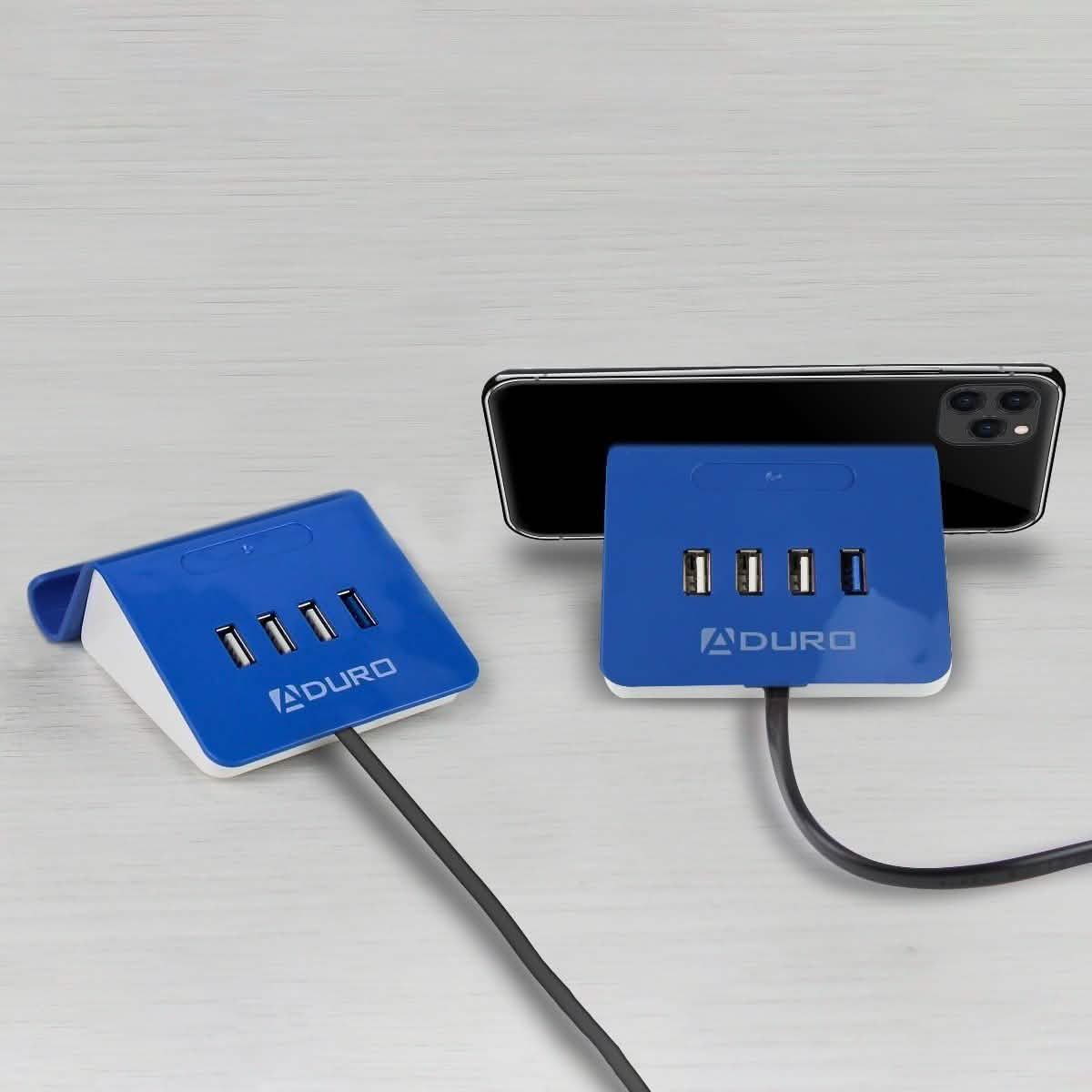 Aduro PowerUp 4-Port USB Charging Station and Stand Gadgets & Accessories Blue - DailySale