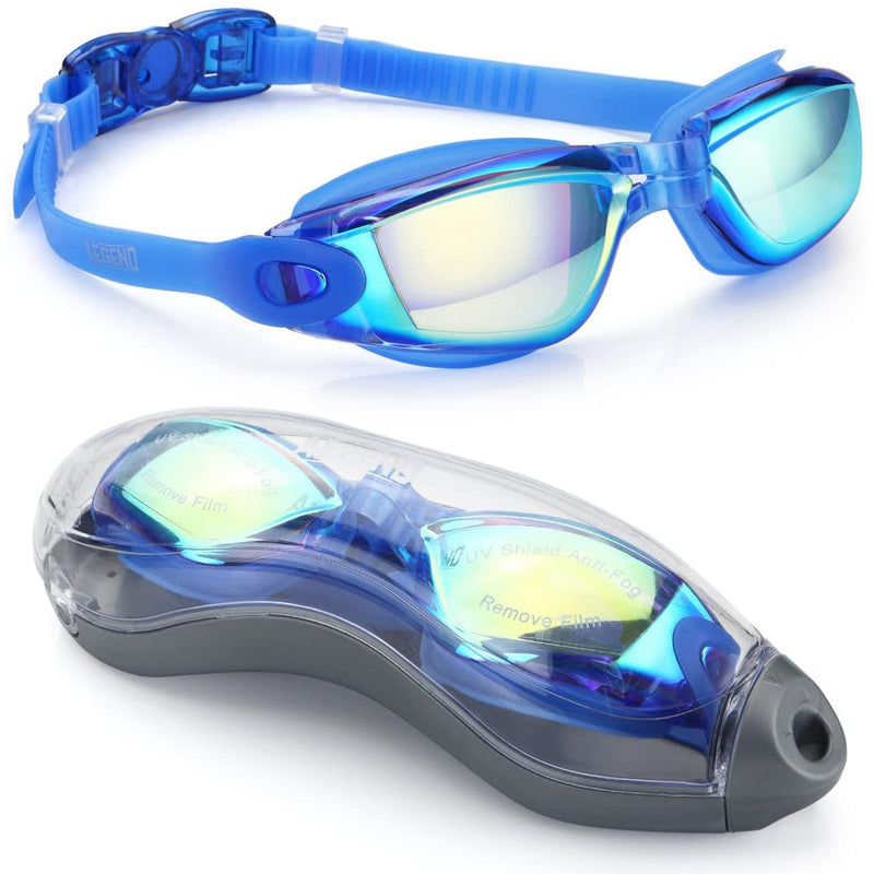 Aegend Swim Goggles No Leaking Full Protection Sports & Outdoors Blue - DailySale