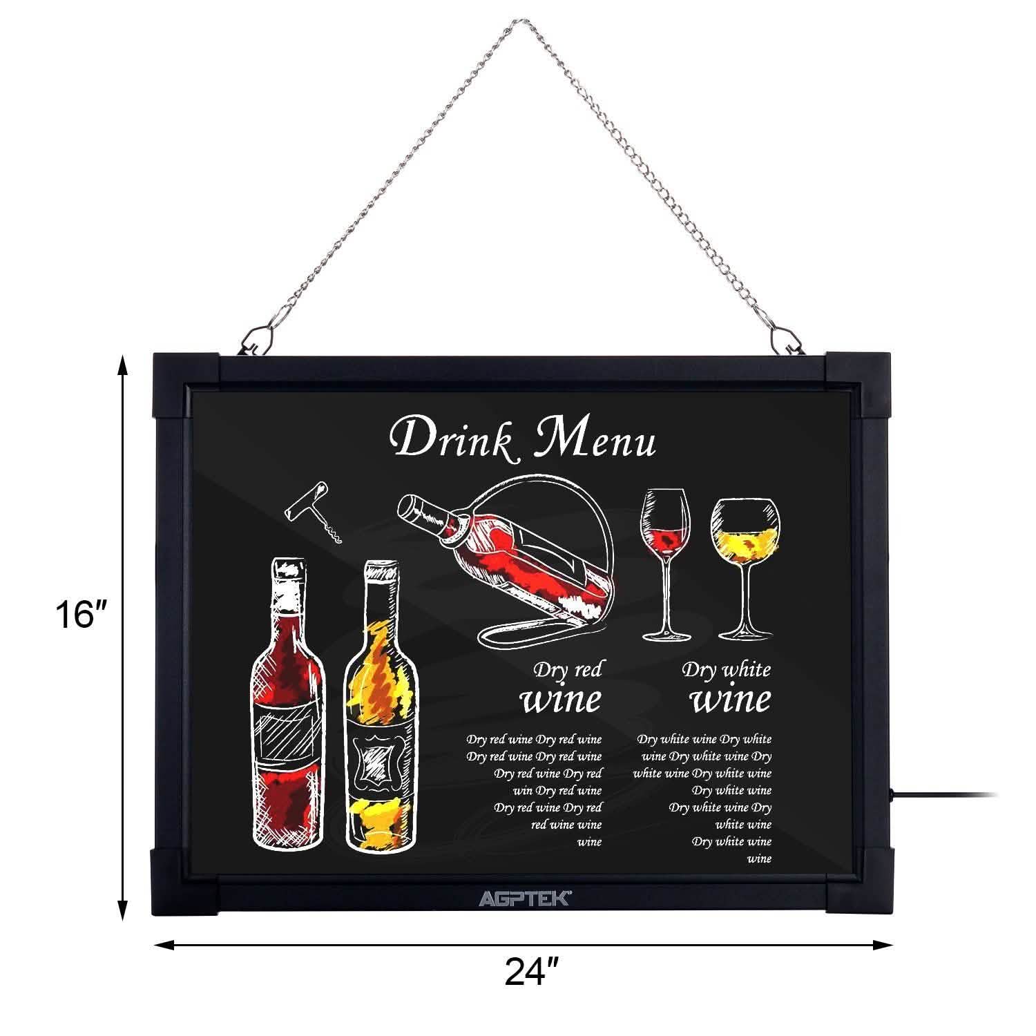 AGPtek 24"×16" LED Message Board Illuminated Erasable with Remote Control Everything Else - DailySale