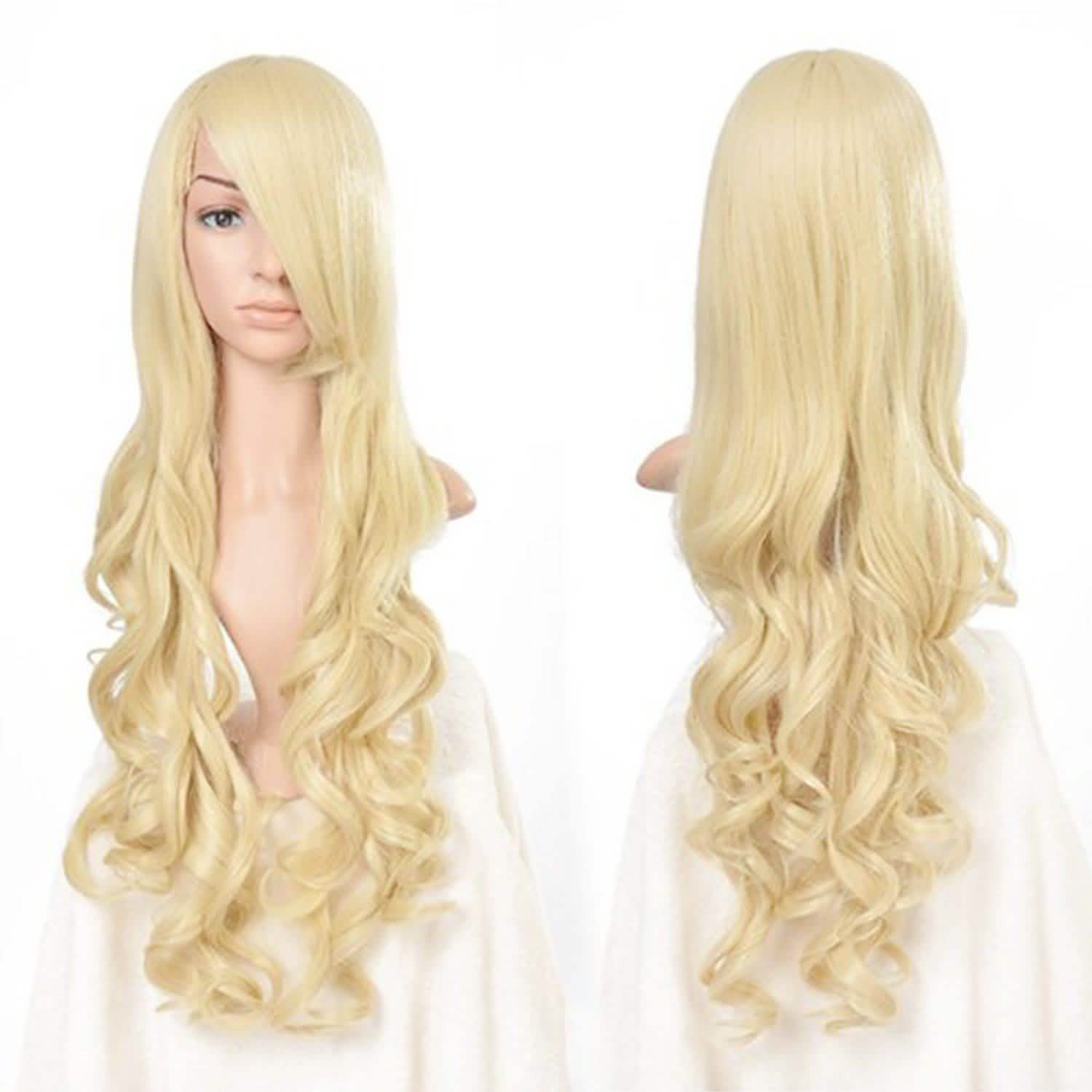 AGPTEK 33 Inch Heat Resistant Curly Wavy Long Wigs Blond Hair Beauty & Personal Care - DailySale