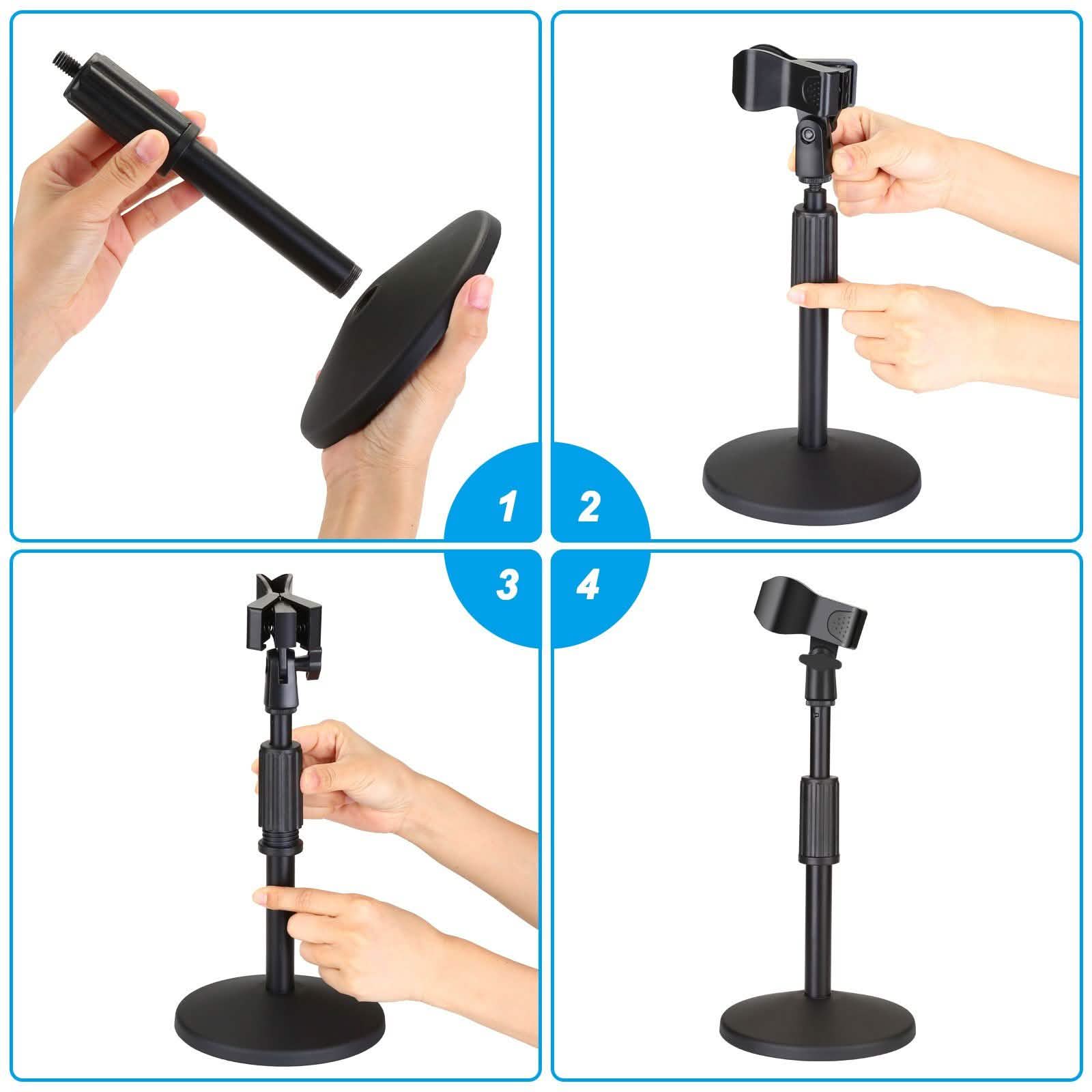 AGPtEK Desk Microphone Stand with Mic Headphones & Audio - DailySale