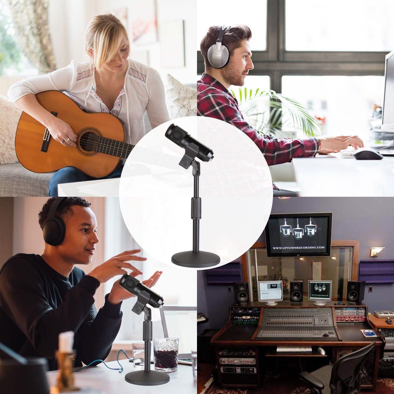 AGPtEK Desk Microphone Stand with Mic Headphones & Audio - DailySale