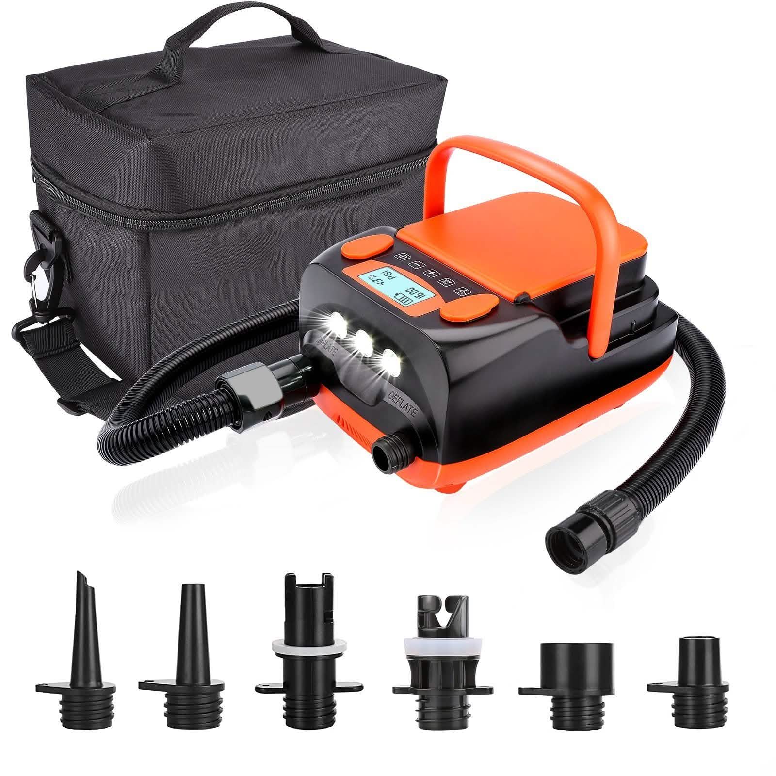 AGPtEK Electric Air Pump Digital 16PSI 12V Rechargeable SUP Electric Air Pump Compressor Automotive - DailySale