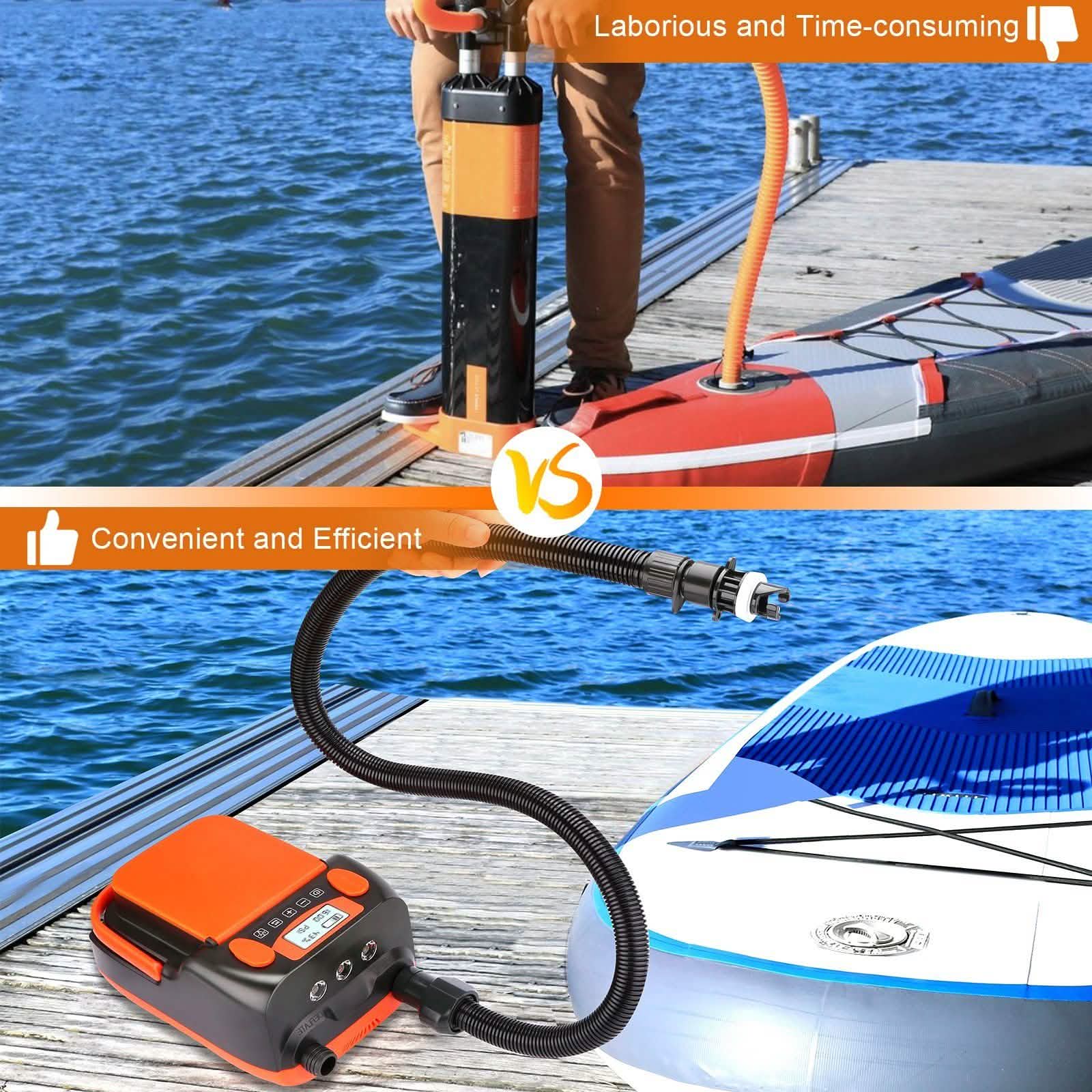 AGPtEK Electric Air Pump Digital 16PSI 12V Rechargeable SUP Electric Air Pump Compressor Automotive - DailySale