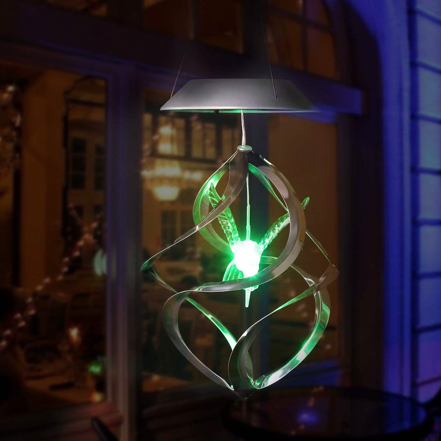 AGPtek Hummingbird Win Wind Chime Color Changing Solar Hanging Lights Outdoor Lighting - DailySale