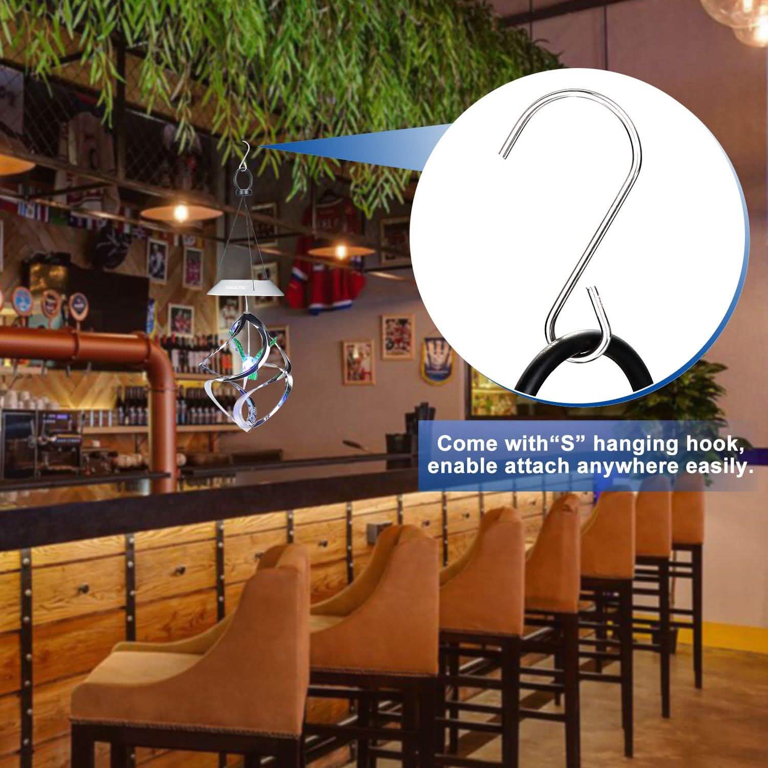 AGPtek Hummingbird Win Wind Chime Color Changing Solar Hanging Lights Outdoor Lighting - DailySale