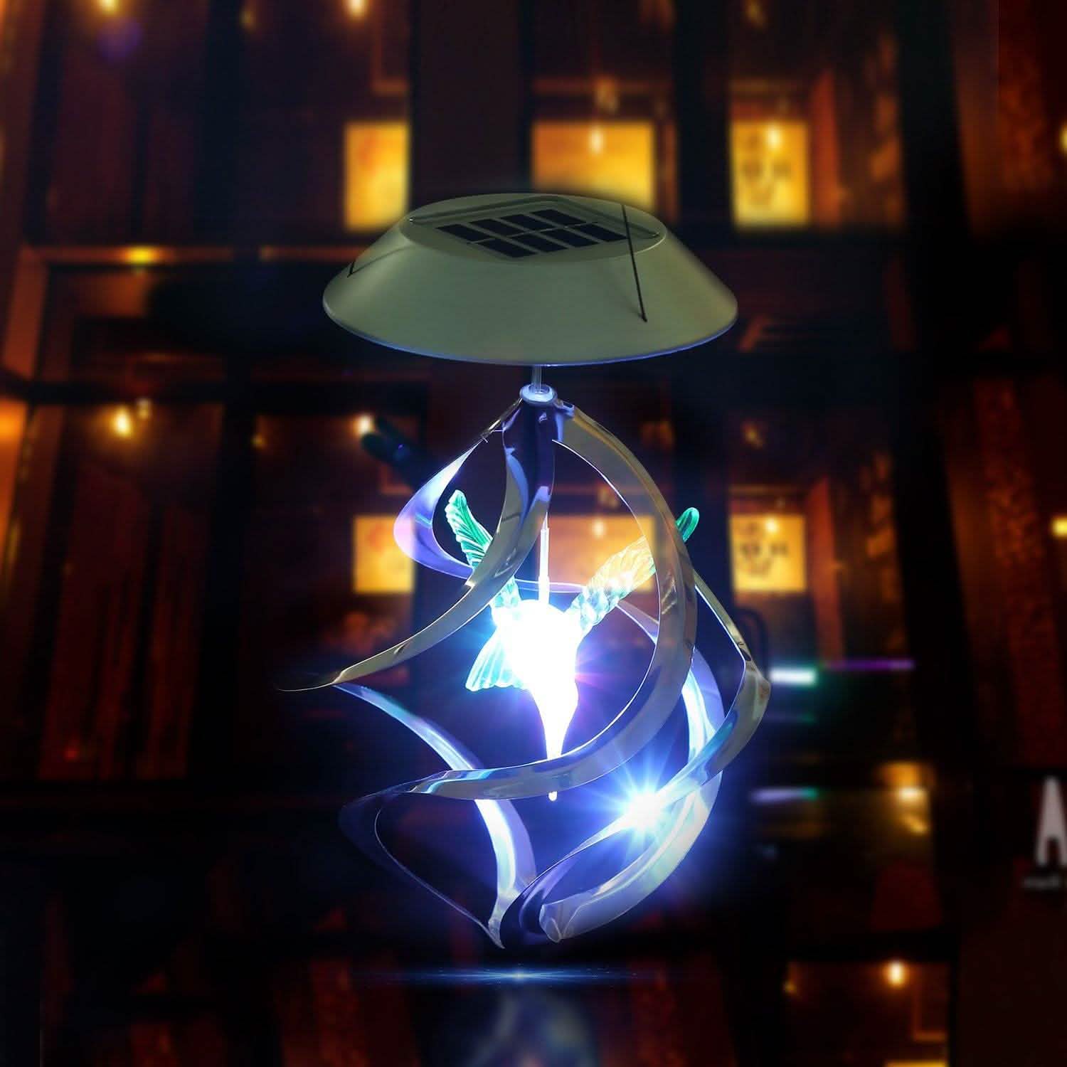 AGPtek Hummingbird Win Wind Chime Color Changing Solar Hanging Lights Outdoor Lighting - DailySale