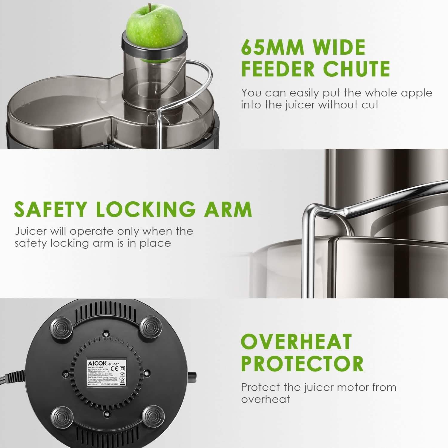 Aicok Juicer Centrifugal Juicer for Whole Fruit and Vegetable Kitchen & Dining - DailySale