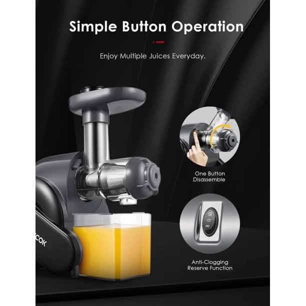 AICOK Juicer Masticating Juice Extractor with Reverse Function Kitchen Appliances - DailySale