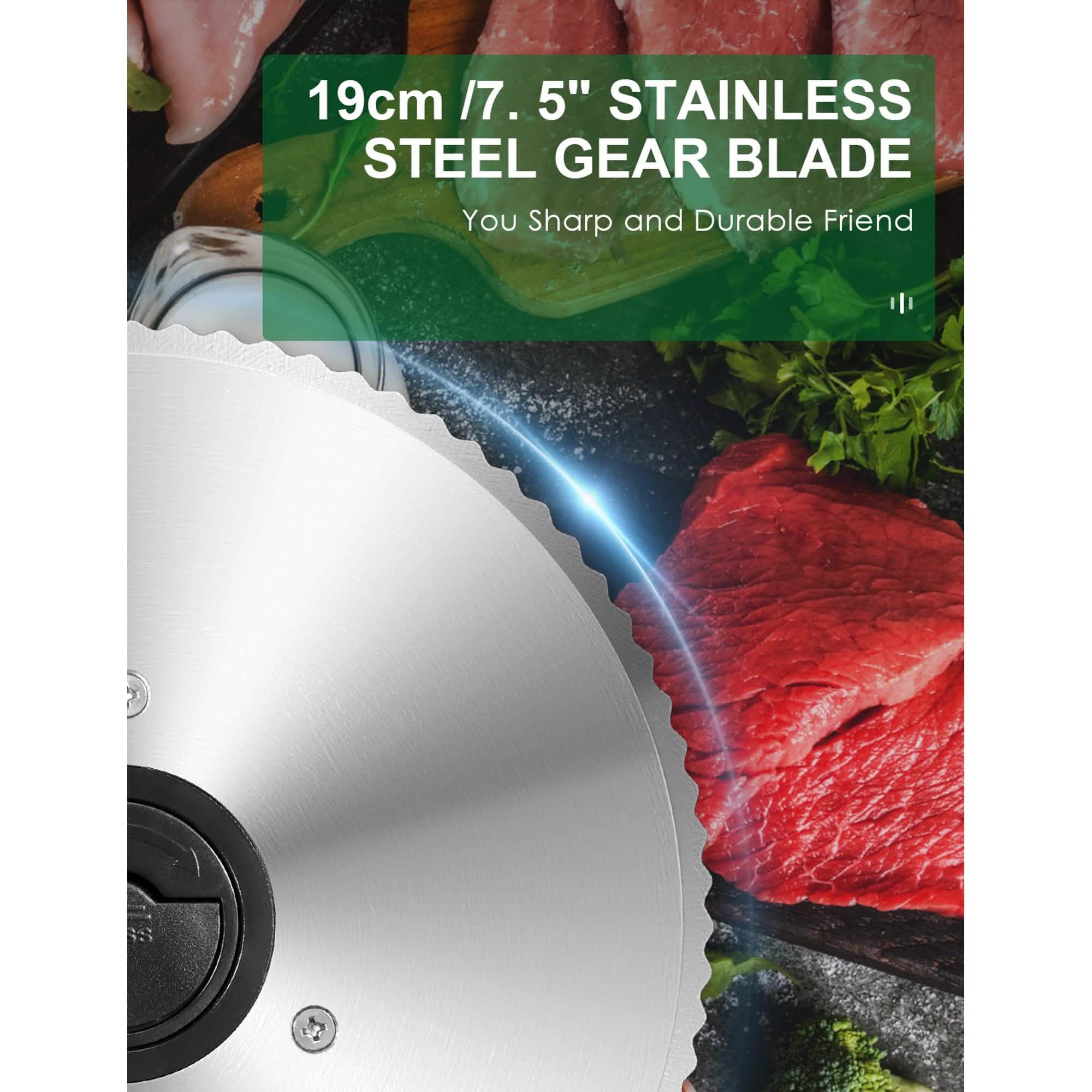 Aicok Meat Slicer with 7.5" Removable Stainless Steel Blade Kitchen & Dining - DailySale