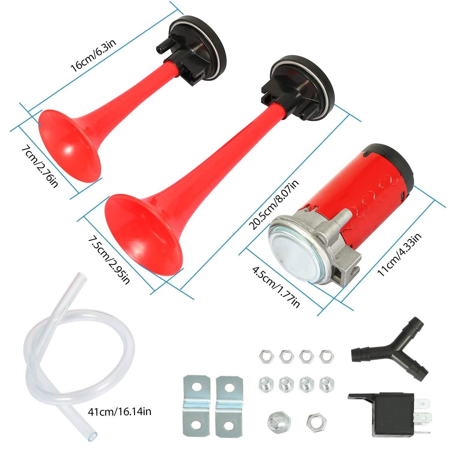 Air Horn Dual Trumpet 12V 115DB Automotive - DailySale