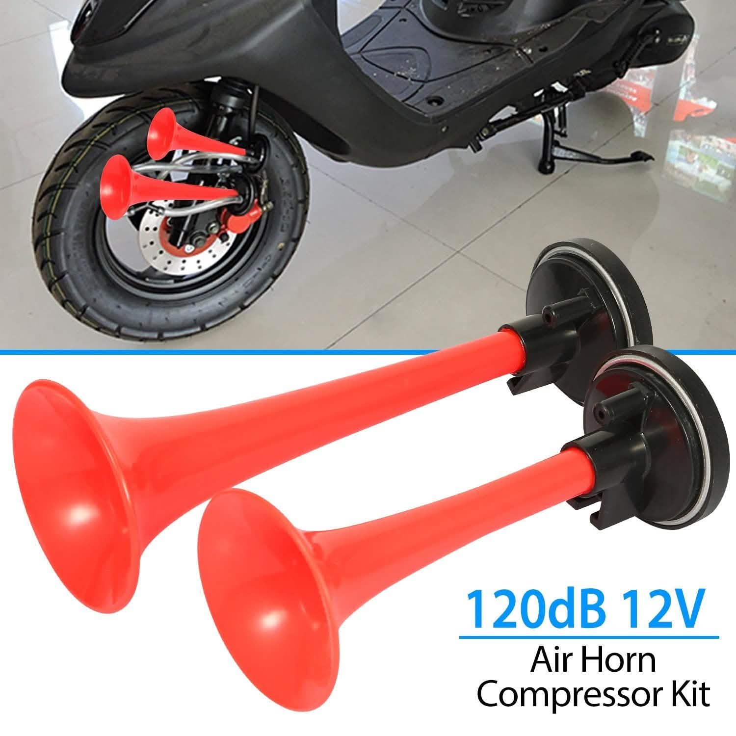 Air Horn Dual Trumpet 12V 115DB Automotive - DailySale