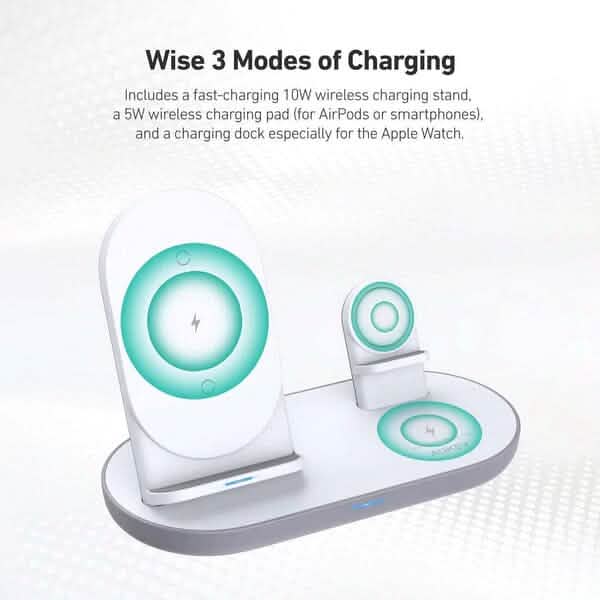Aircore 3-in-1 Wireless Charging Station Stand Mobile Accessories - DailySale