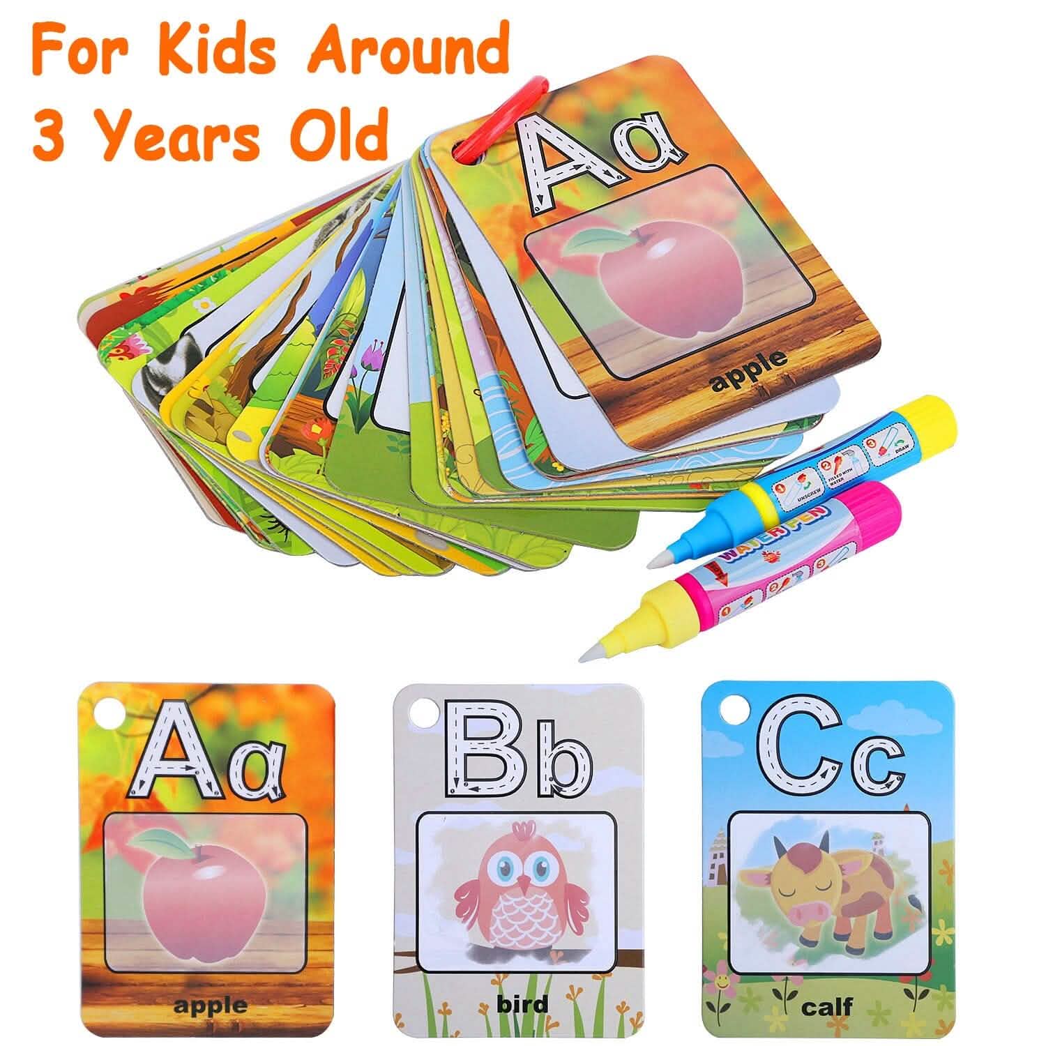 Alphabet Water Coloring Cards with 2 Magic Water Pens Toys & Games - DailySale