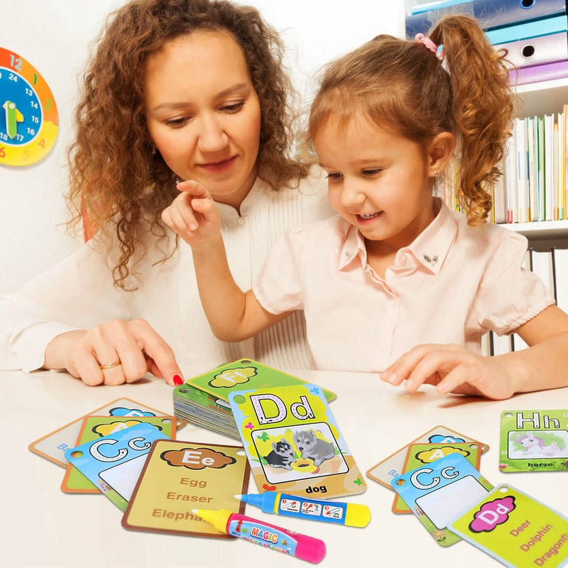 Alphabet Water Coloring Cards with 2 Magic Water Pens Toys & Games - DailySale