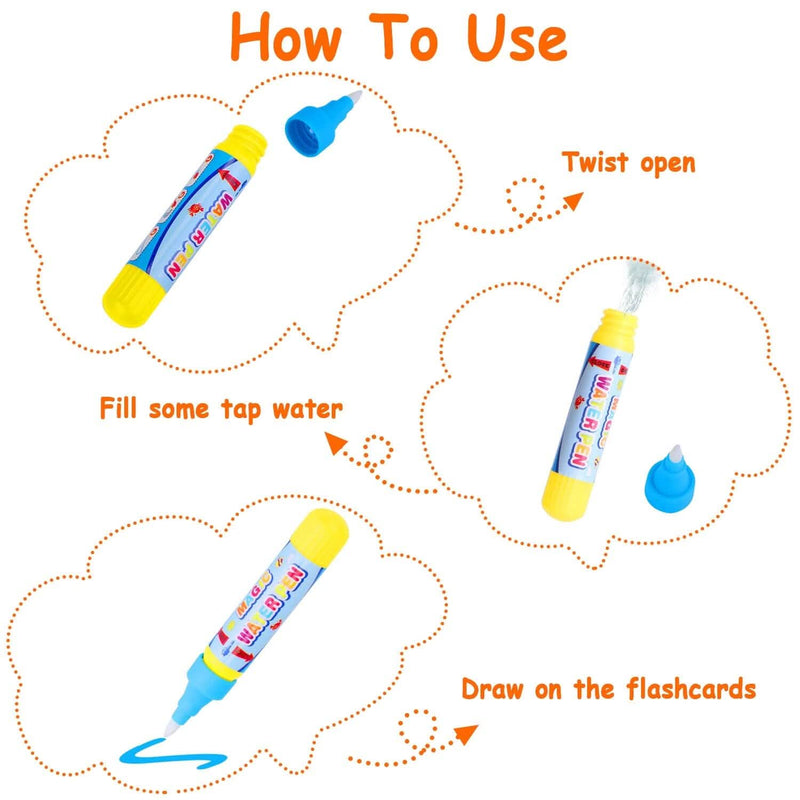 Alphabet Water Coloring Cards with 2 Magic Water Pens Toys & Games - DailySale