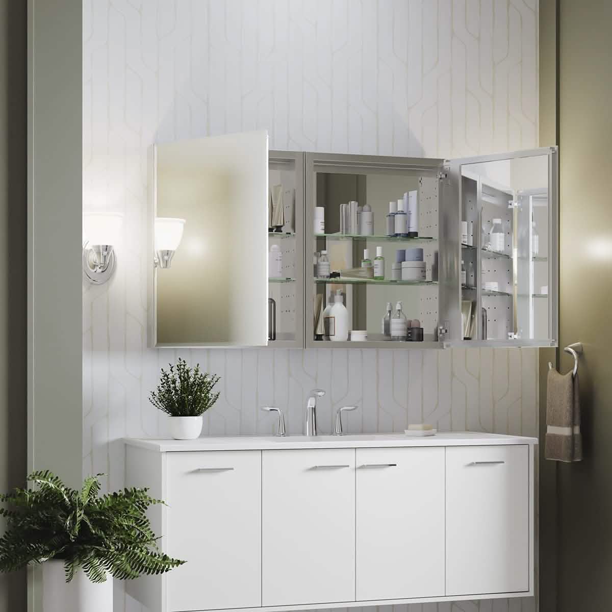 Aluminum Single Medicine Cabinet with Mirror Door Closet & Storage - DailySale