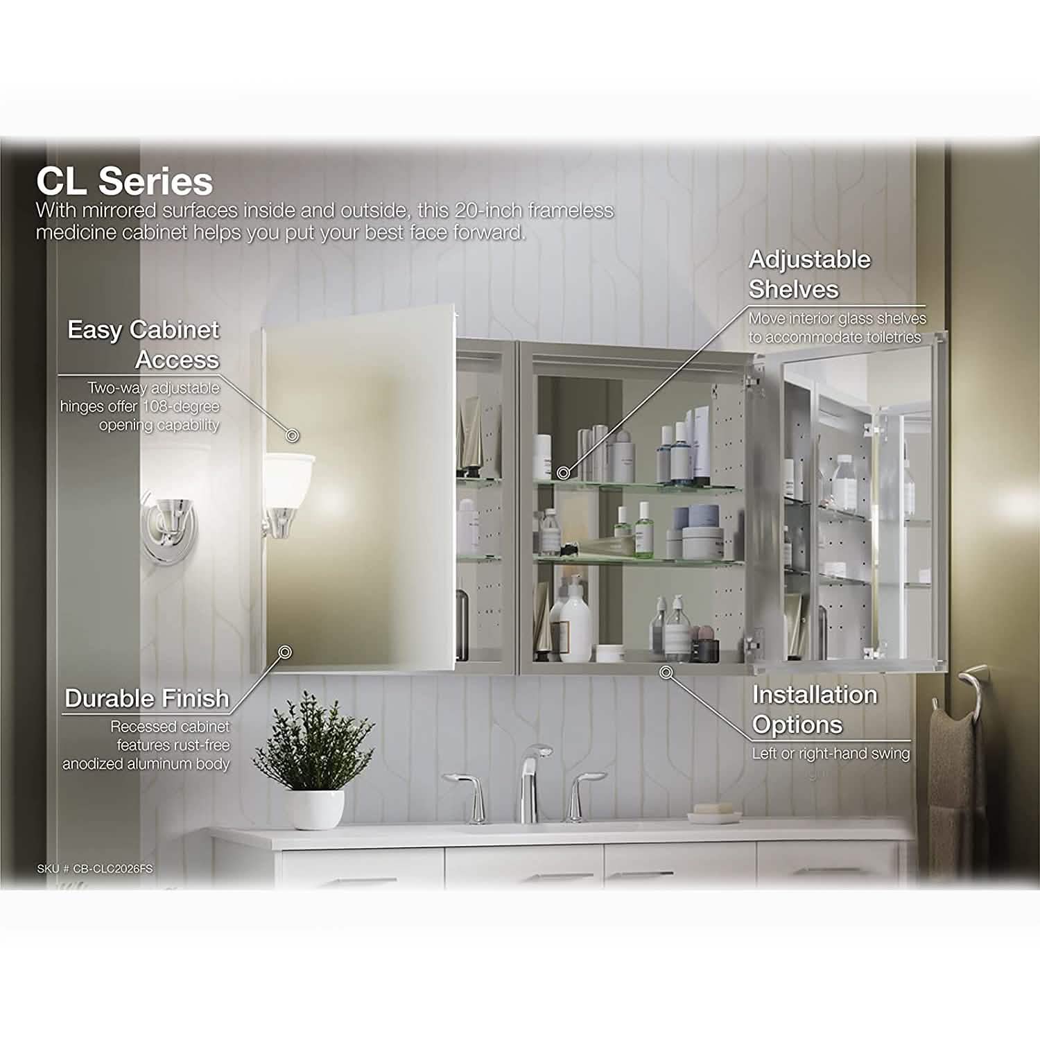 Aluminum Single Medicine Cabinet with Mirror Door Closet & Storage - DailySale