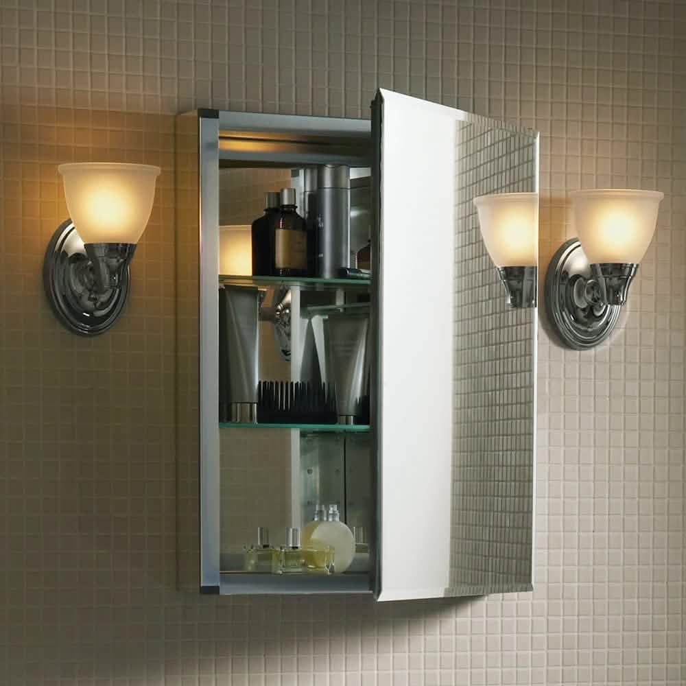 Aluminum Single Medicine Cabinet with Mirror Door Closet & Storage - DailySale