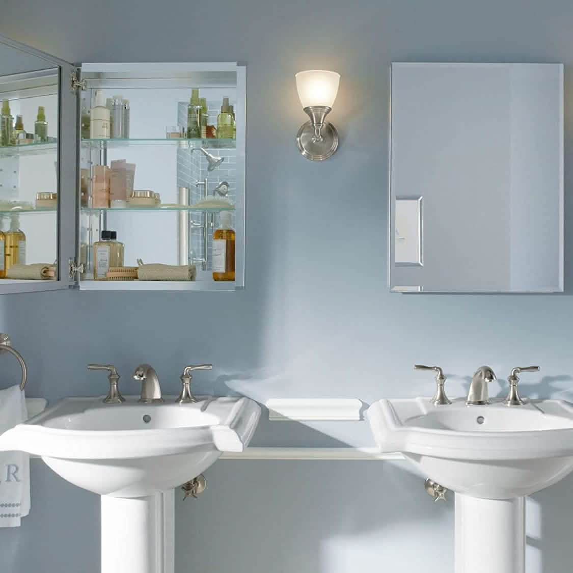 Aluminum Single Medicine Cabinet with Mirror Door Closet & Storage - DailySale