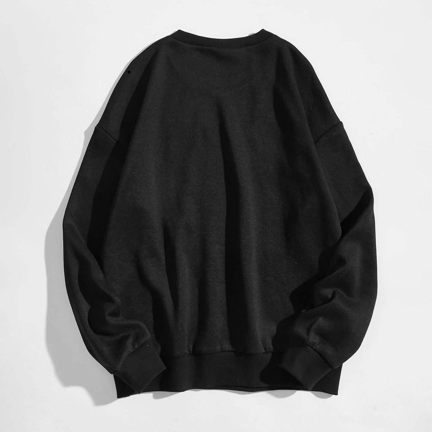 Angel and Letter Graphic Oversized Thermal Sweatshirt Women's Clothing - DailySale