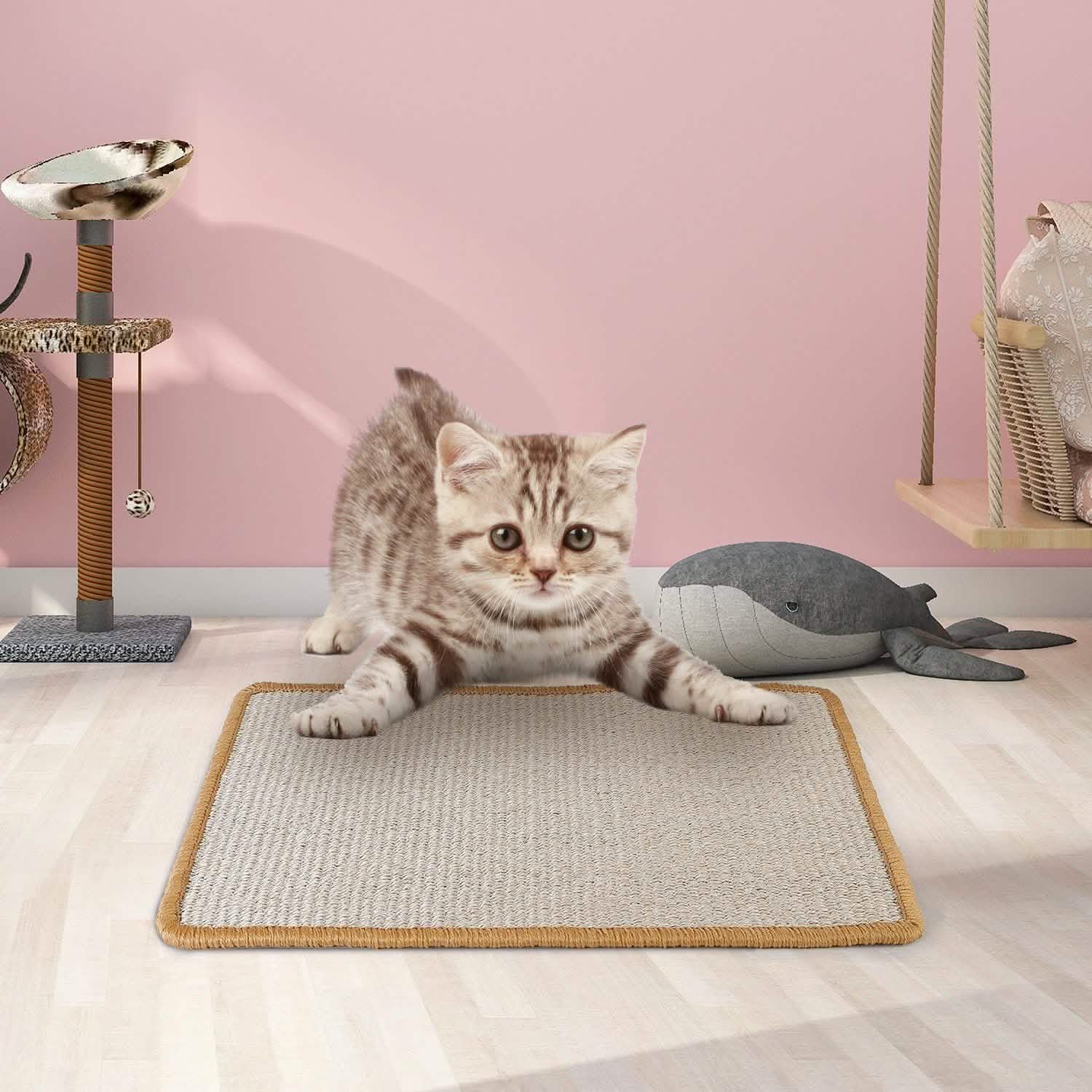 Anti-Slip Mat Horizontal Cat Floor Scratching Pad Rug Pet Supplies - DailySale