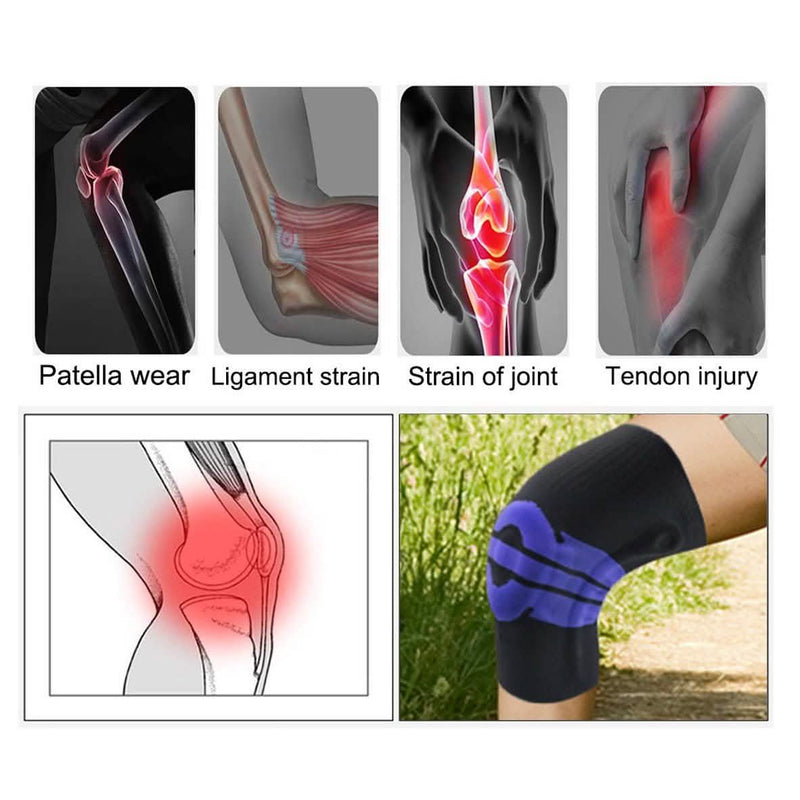 Anti Slip Springs Stabilizers Knee Compression Support Sleeve With Patella Gel Pad Wellness - DailySale