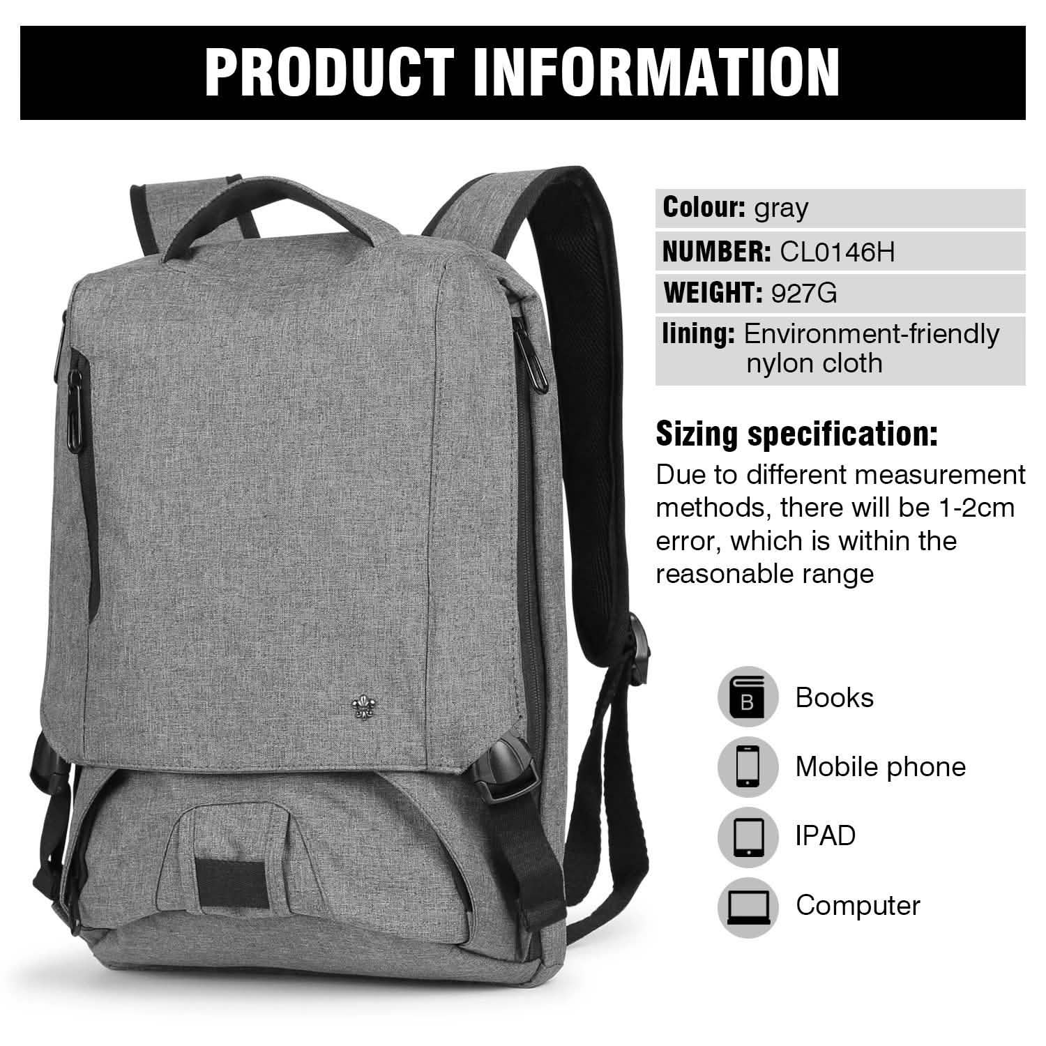 Anti-theft 14Inch Laptop Computer Backpack for Travel Waterproof Business School Bags & Travel - DailySale