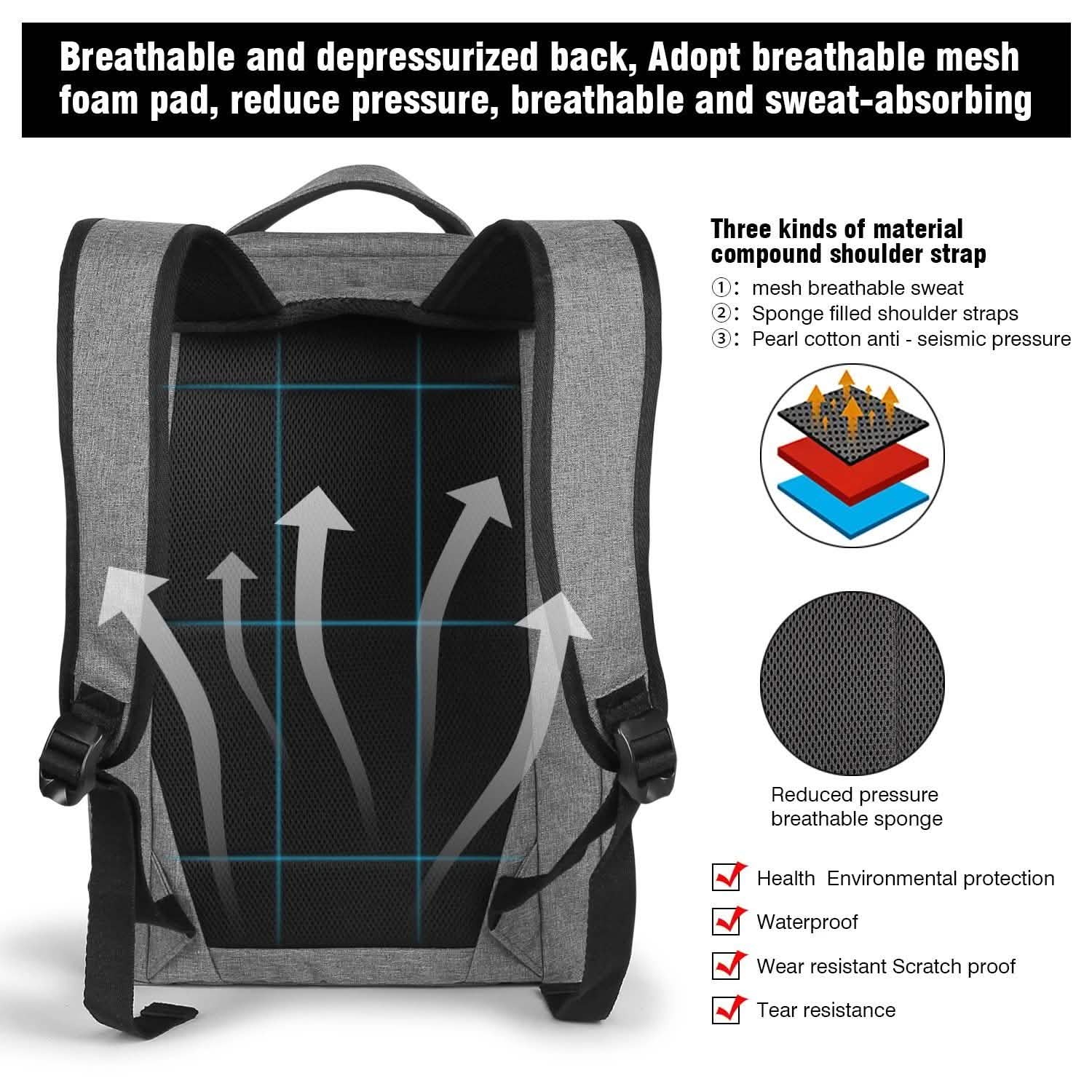 Anti-theft 14Inch Laptop Computer Backpack for Travel Waterproof Business School Bags & Travel - DailySale