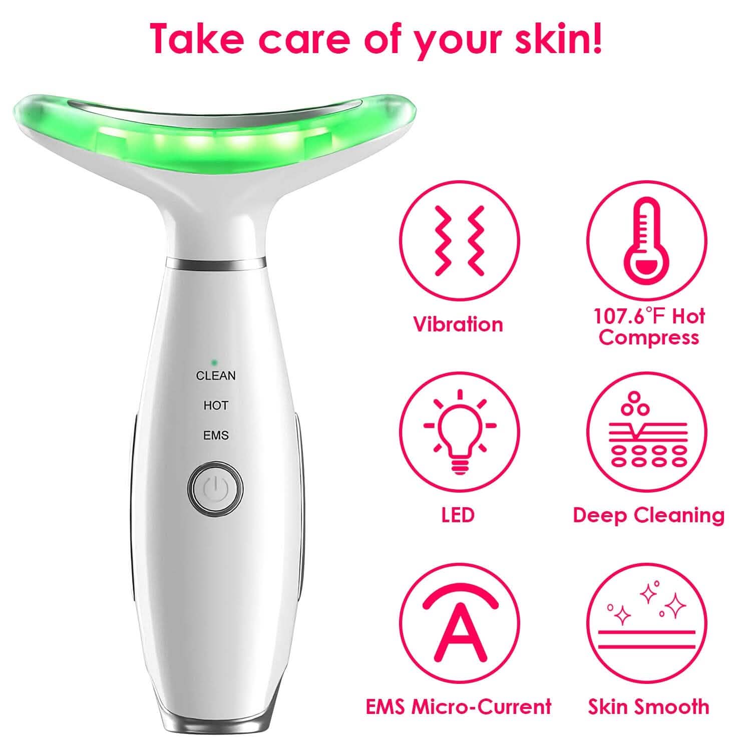 Anti Wrinkles Face Neck Massager Double Chin Reducer Beauty & Personal Care - DailySale