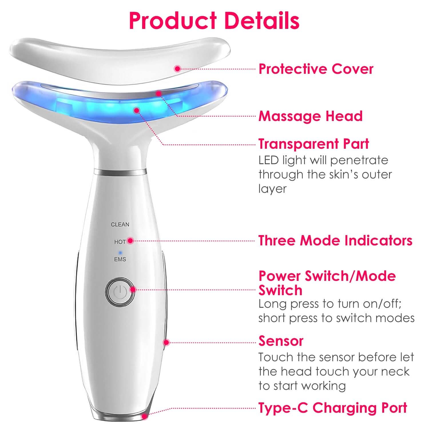 Anti Wrinkles Face Neck Massager Double Chin Reducer Beauty & Personal Care - DailySale