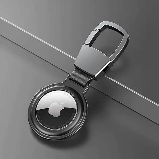 Apple Airtag Magnetic Case with Keychain Mobile Accessories Black - DailySale